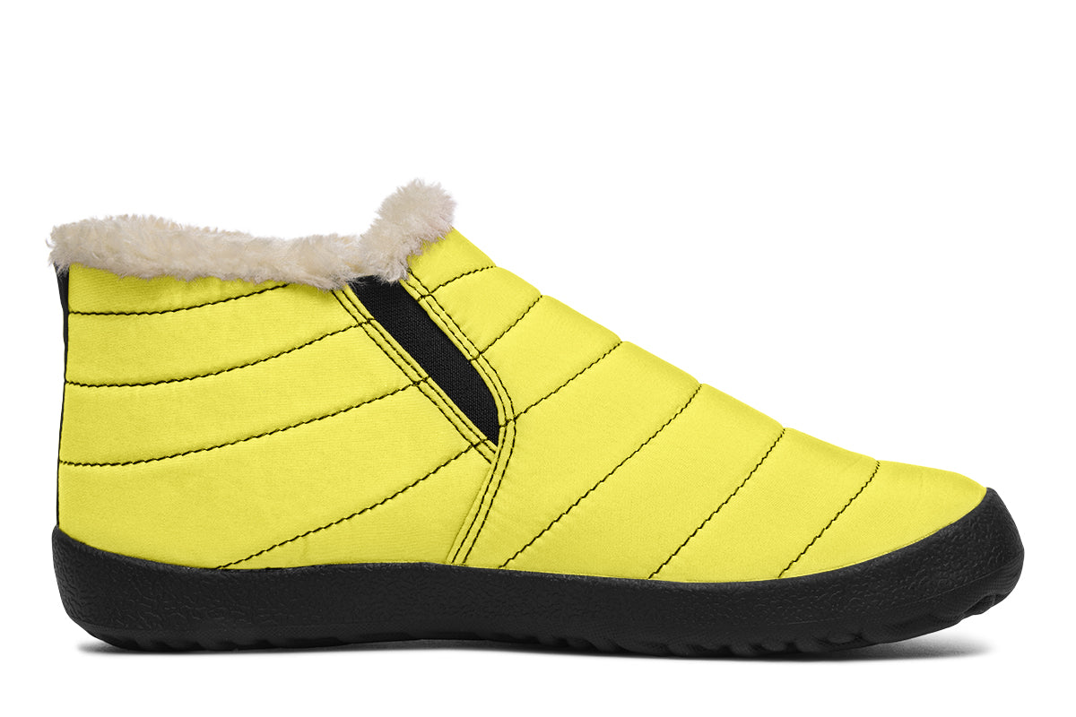 Yellow And Purple Mismatch Winter Shoes