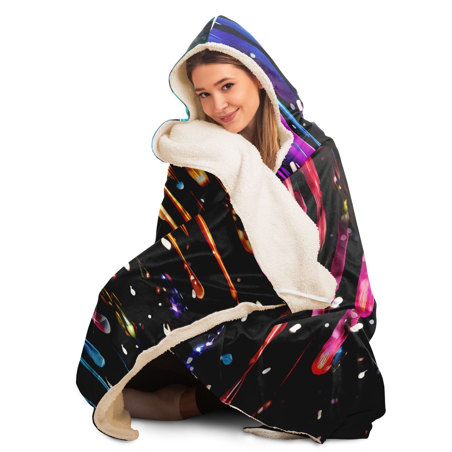 Rainbow Drips Hooded Blanket – Offbeat Sweetie