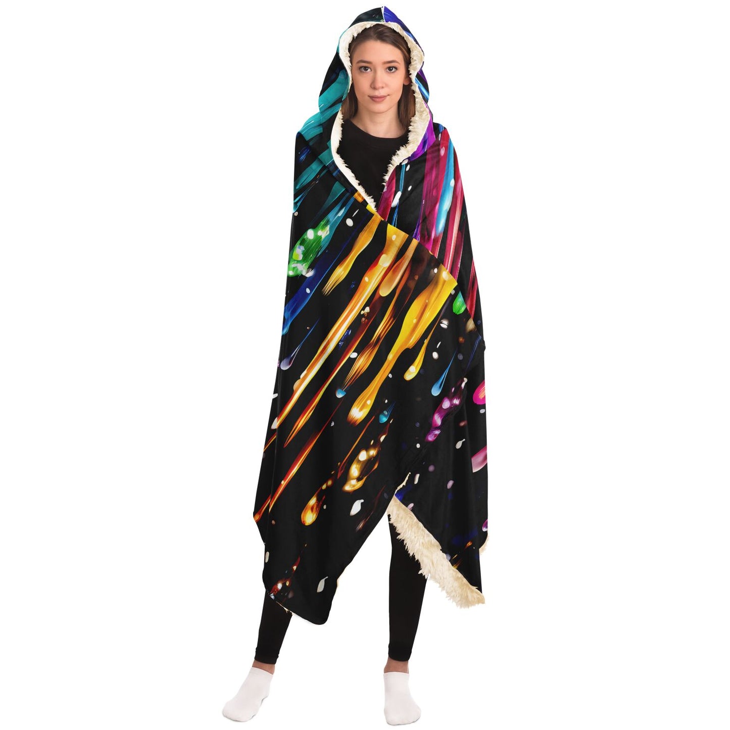 Rainbow Drips Hooded Blanket – Offbeat Sweetie