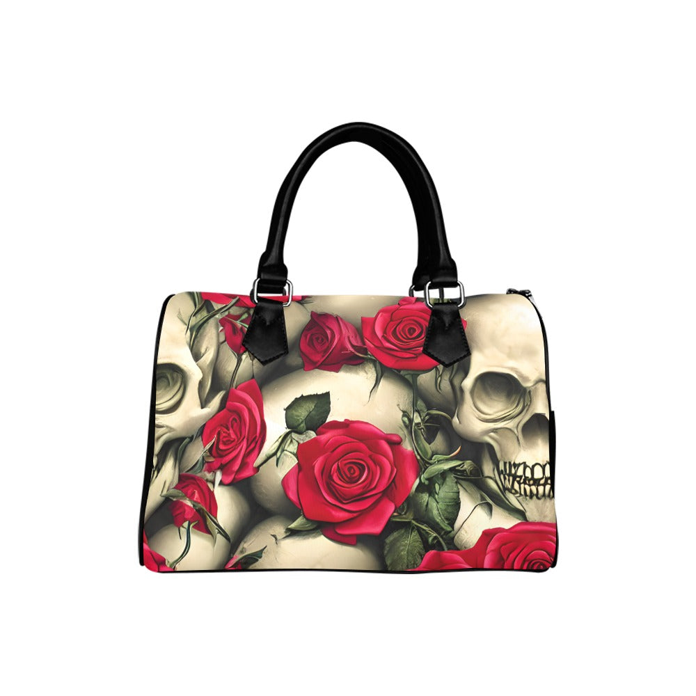Skulls And Roses Boston Handbag