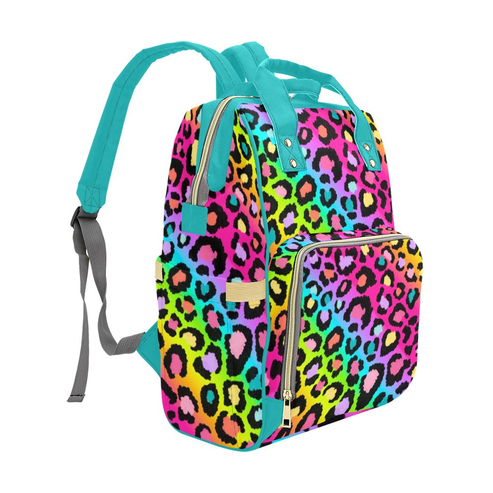 Rainbow Leopard Multi-Function Backpack