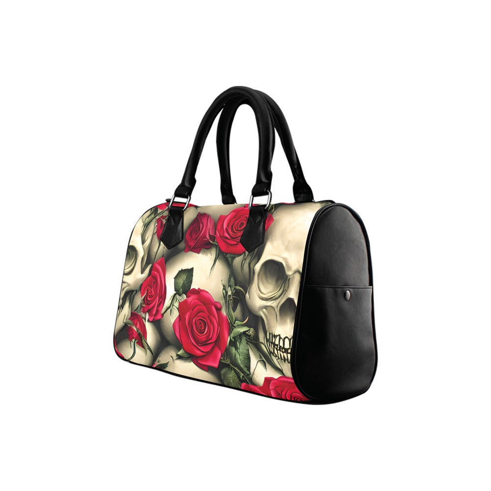 Skulls And Roses Boston Handbag