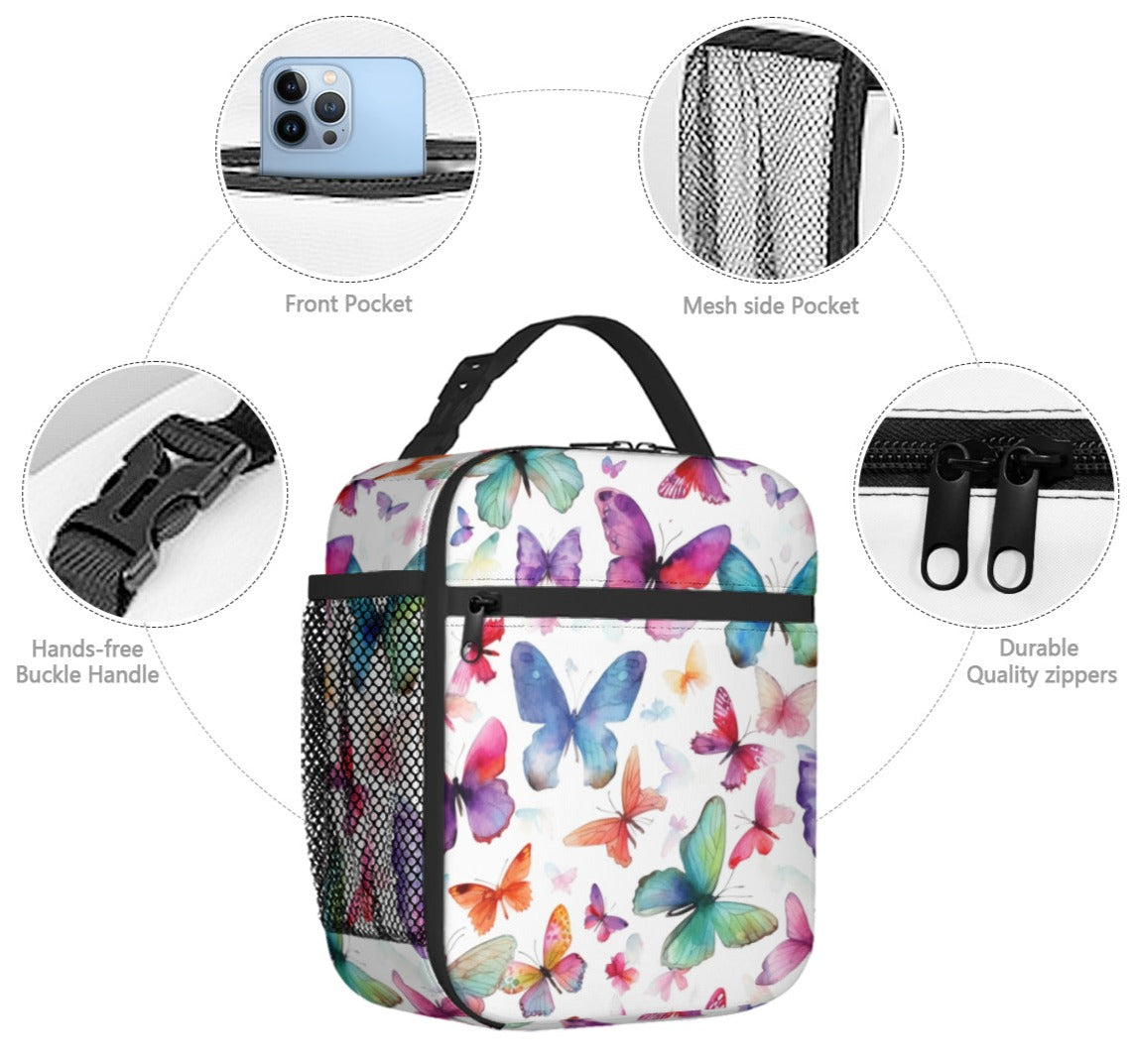 Watercolour Butterflies Insulated Lunch Bag