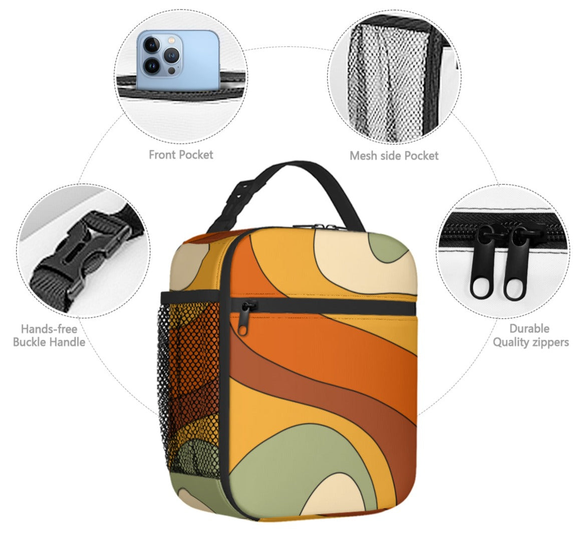 Retro Swirl Insulated Lunch Bag