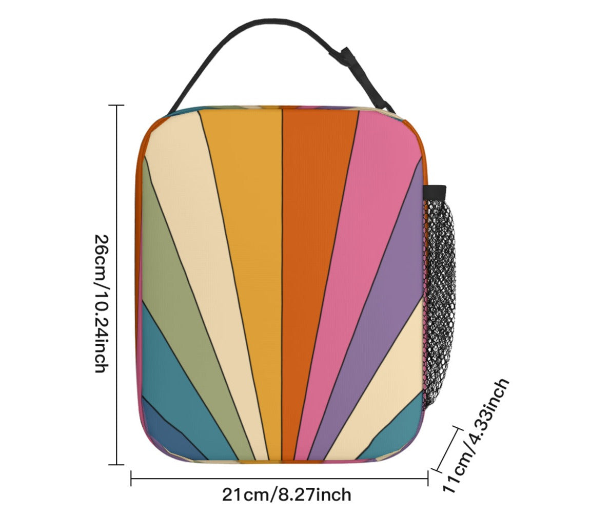 Retro Rainbow Insulated Lunch Bag