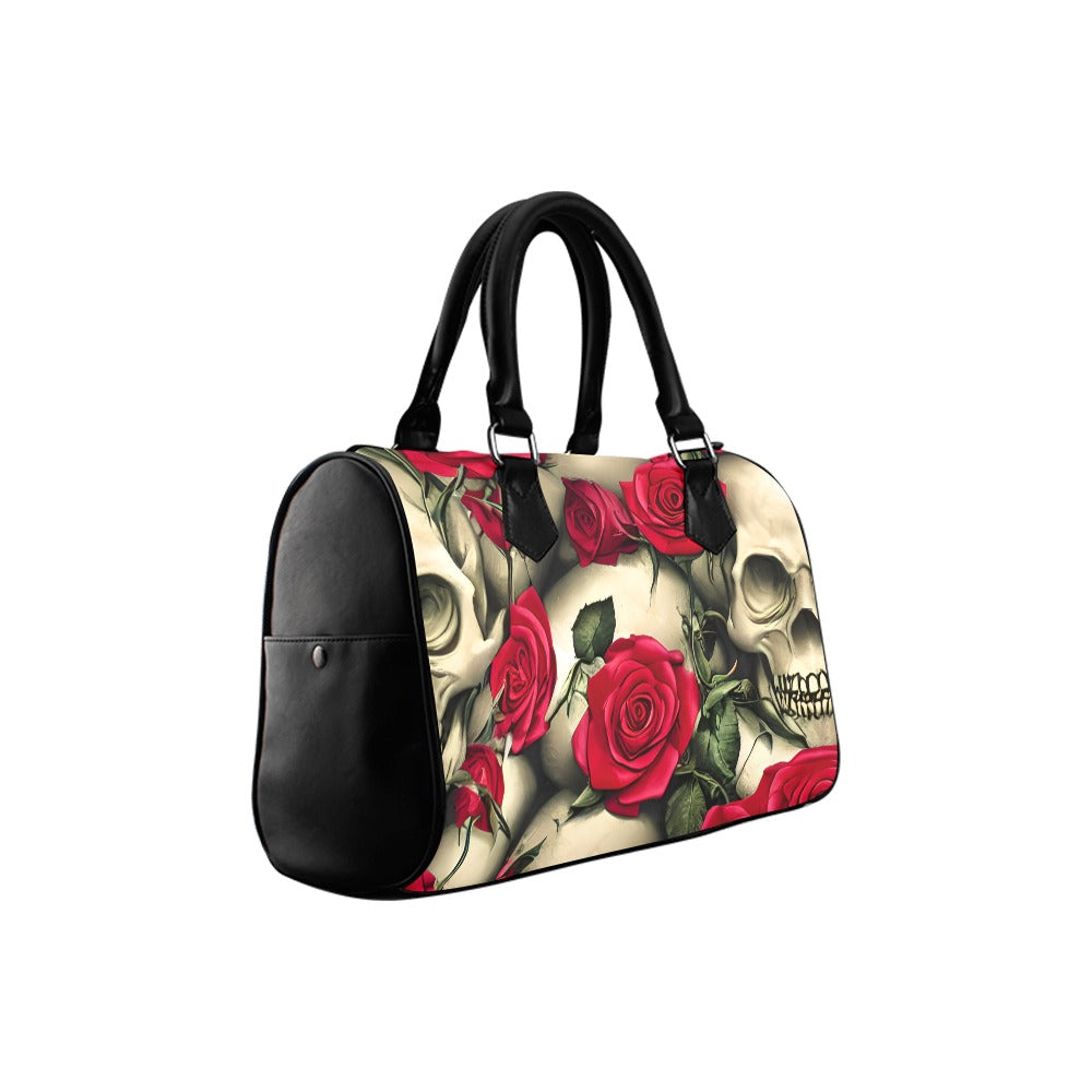 Skulls And Roses Boston Handbag